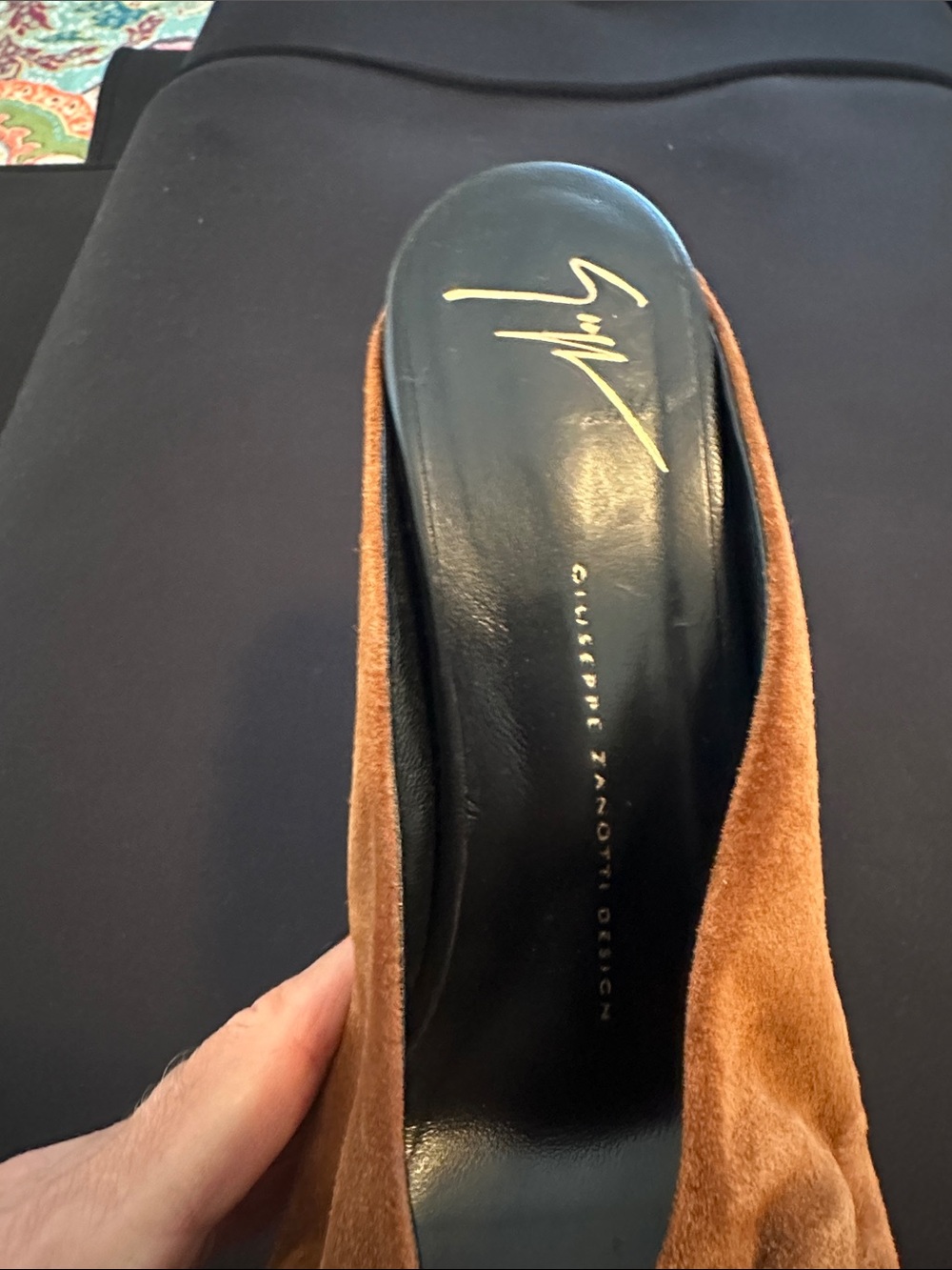 Giuseppe Zanotti Brown Suede Wood-Platform Studded Mule - Picture 4 of 14